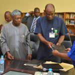 Prof. Godwin Akper with President Olusegun Obasanjo During His PhD Thesis Defence
